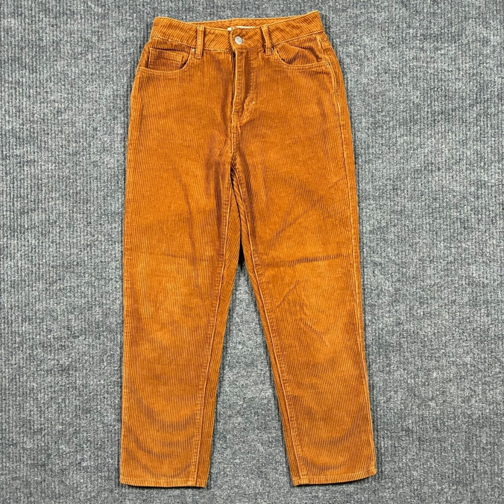 PacSun Womens Corduroy Mom Jeans Size 25 Brown Straight Leg Casual Mid Rise